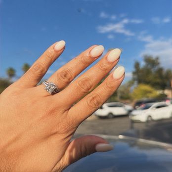 Angel's Nail & Spa - Milky white nail builder my real nails! - Nail Salons Near Me - Riverside, California