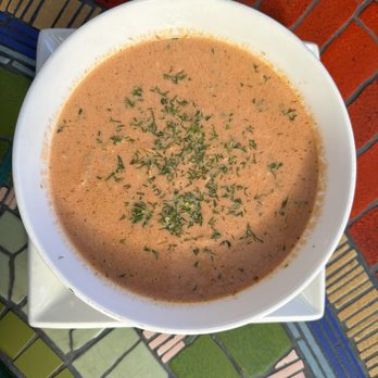 Robins Restaurant - Robin 's Salmon Bisque ( very good ) - New American Near Me - Cambria, California