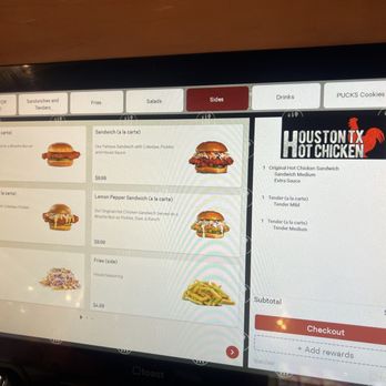 Houston TX Hot Chicken - Ordering kiosk - Sandwiches Near Me - Tempe, Arizona