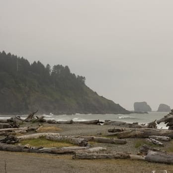 Quileute Oceanside Resort - view from the left side of the patio on cabin 14 - Hotels Near Me - La Push, Washington