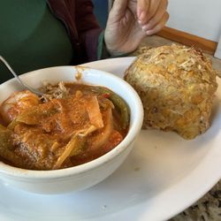 La Lechonera Restaurant - Mofongo with shrimp and creole sauce.