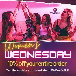 Elations - Ladies can receive 10% off their purchase every Wednesday. Must mention Women's Wednesday.