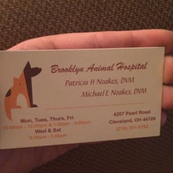 Brooklyn Animal Hospital - Business card, watch those wonky hours lol