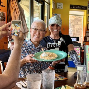 Squeeze In - A birthday pancake complete with sprinkles, whipped cream and smiles! - Breakfast & Brunch Near Me - Carson City, Nevada
