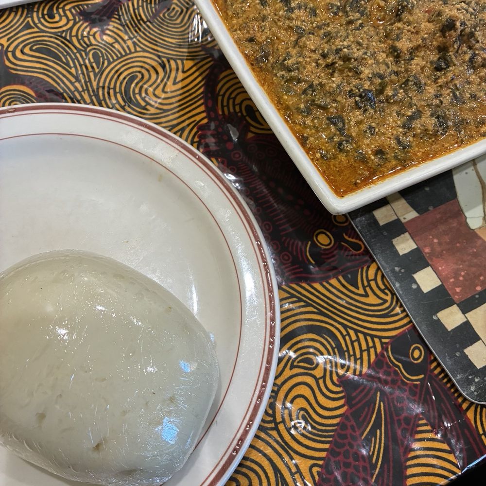 Veronica's Kitchen - Fufu and egusi combo with beef - African Near Me - Inglewood, California Veronica's Kitchen - Fufu and egusi combo with beef - African Near Me - Inglewood, California