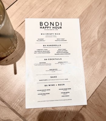 Menu photo 1 Bondi Sushi Miami, FL