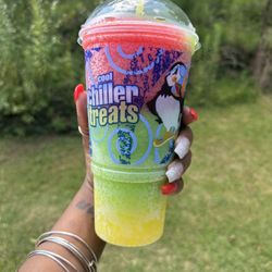 BP - 4 slushy flavors: Mango, green apple, fruit punch, pineapple.