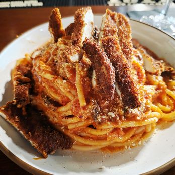 Abbiocco by a mano - All 'Amatriciana w/Chicken added - Italian Near Me - Syracuse, New York Abbiocco by a mano - All 'Amatriciana w/Chicken added - Italian Near Me - Syracuse, New York