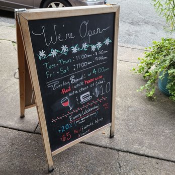 Evie's Bistro and Bakery - The other sign located outside the entrance of the restaurant. - New American Near Me - Roanoke, Virginia Evie's Bistro and Bakery - The other sign located outside the entrance of the restaurant. - New American Near Me - Roanoke, Virginia