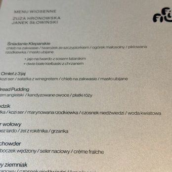 Filipa 18 - Some of the menu. - Polish Near Me - Kraków, Massachusetts Filipa 18 - Some of the menu. - Polish Near Me - Kraków, Massachusetts
