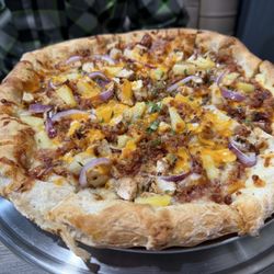 BBQ Chicken Pizza, added pineapple and bacon
