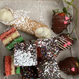 From Valentine's:  7 Layer Cookies, Cannoli, and chocolate covered strawberries