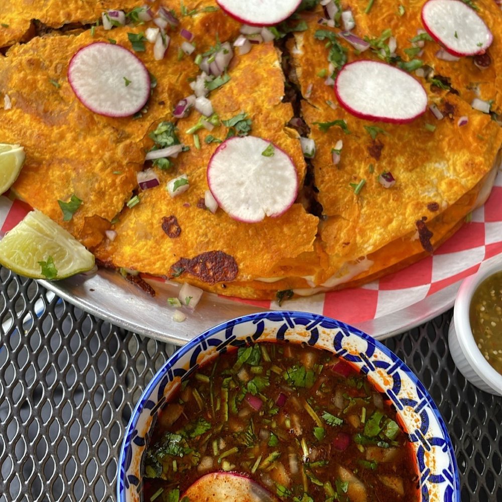 Mil Sabores - Birria Pizzadilla - Mexican Near Me - Bridgeport, Connecticut Mil Sabores - Birria Pizzadilla - Mexican Near Me - Bridgeport, Connecticut