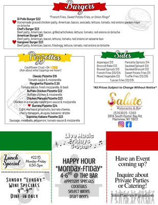 Menu photo 3 Salute Ristorante & Bar Plainview, NY Menu photo 3 Salute Ristorante & Bar Plainview, NY