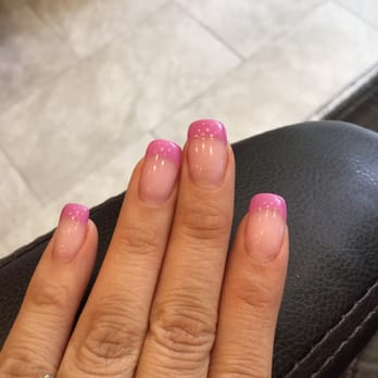 Happy Nails - Recent Gel fill with French in a color tip. They don't apply thick like the other places do. - Nail Salons Near Me - Stafford Springs, Connecticut