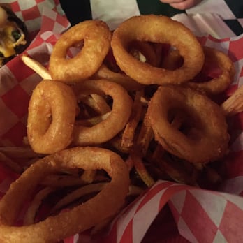 Coyote Bluff Cafe - Onion ring and fries basket - Burgers Near Me - Amarillo, Texas Coyote Bluff Cafe - Onion ring and fries basket - Burgers Near Me - Amarillo, Texas