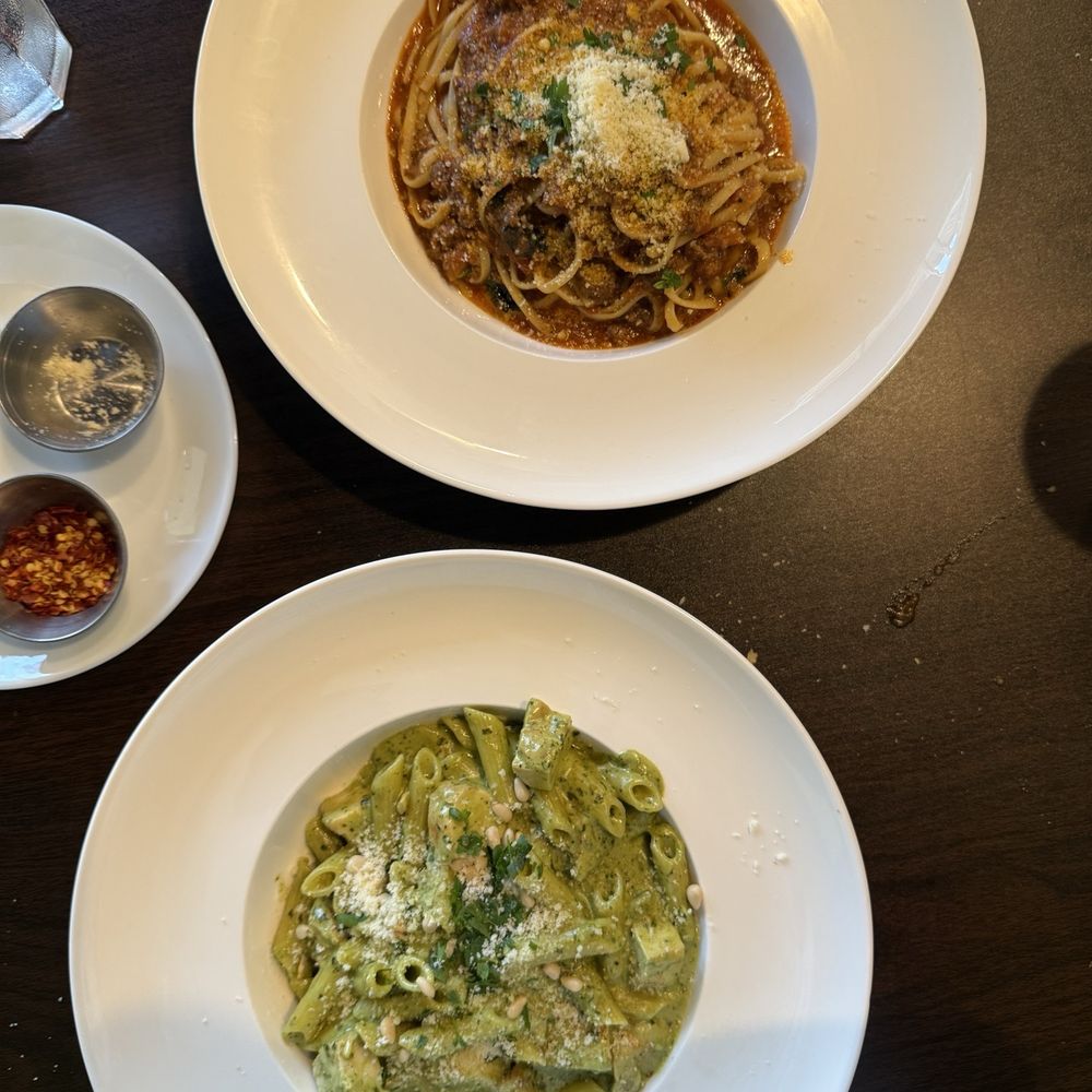 Pesto Pasta w/ chicken and Bolognese Pesto Pasta w/ chicken and Bolognese