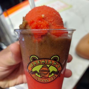 Jeremiah's Italian Ice - Chocolate and strawberry Italian ice - Ice Cream & Frozen Yogurt Near Me - Katy, Texas