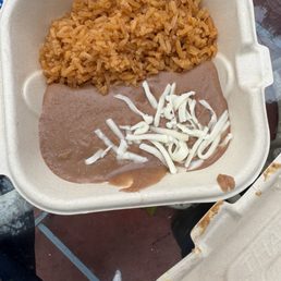 Beans and rice side. Beans and rice side.