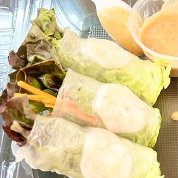 Kua Lao Thai Kitchen - Spring rolls so freshly made (noodles & shrimp & peanut sauce were warm). So good...forgot to take pics til the end). - Laotian Near Me - Modesto, California Kua Lao Thai Kitchen - Spring rolls so freshly made (noodles & shrimp & peanut sauce were warm). So good...forgot to take pics til the end). - Laotian Near Me - Modesto, California