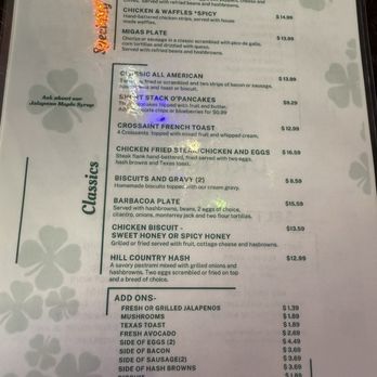 Pat's Place - Brunch Menu - American Near Me - New Braunfels, Texas
