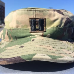Stripes - Off-center job. Cost $6 to sew on. No way of fixing this without buying new rank ($4).