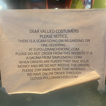 El Pollo Ranchero - Website is a scam. https://orderelpolloranchero.com/  DO NOT ORDER ONLINE!!!  SCAMMERS!!!! PLEASE CALL OR PULL UP TO THE RESTAURANT!!! - Latin American Near Me - Alexandria, Virginia