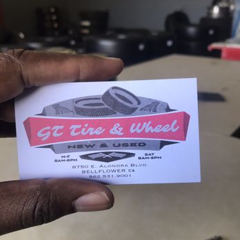 G T Tire & Wheel - Business cards available at cashier/table. - Tires Near Me - Bellflower, California G T Tire & Wheel - Business cards available at cashier/table. - Tires Near Me - Bellflower, California