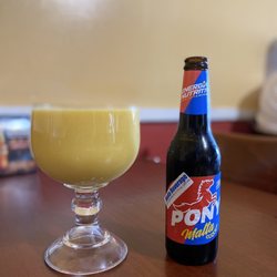 El Molinito - Mango juice and Pony Malta