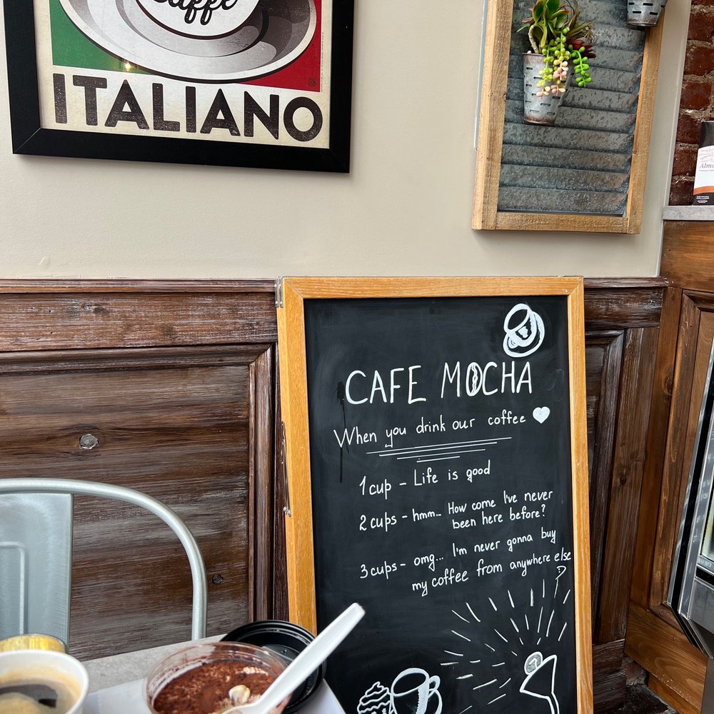 Cafe Mocha - a menu and a cup of coffee - Cafes Near Me - Queens, New York