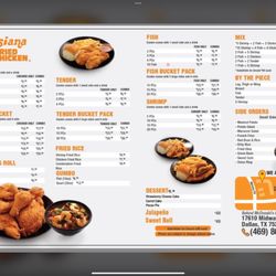 Louisiana Fried Chicken - Menu (from different location).