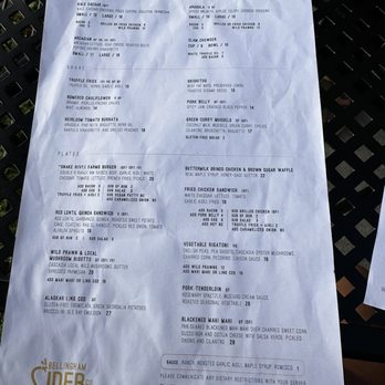 Bellingham Cider Company - Menu - Cideries Near Me - Bellingham, Washington