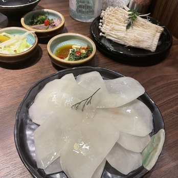 GAN-HOO BBQ - Enoki mushroom, potato slices, complimentary sides - Barbeque Near Me - Flushing, New York GAN-HOO BBQ - Enoki mushroom, potato slices, complimentary sides - Barbeque Near Me - Flushing, New York