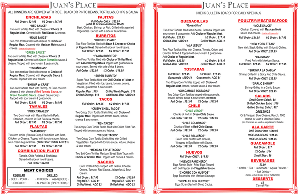 Menu photo 5 Juan's Place Berkeley, CA