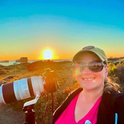 Boucher Trail - A rare Hannah selfie - on the trail while filming the Elephant Seals at sunset!