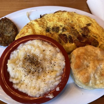 Ruby Sunshine Charlotte Southend - 3 little pigs omelet with grits and a biscuit. - Breakfast & Brunch Near Me - Charlotte, North Carolina Ruby Sunshine Charlotte Southend - 3 little pigs omelet with grits and a biscuit. - Breakfast & Brunch Near Me - Charlotte, North Carolina