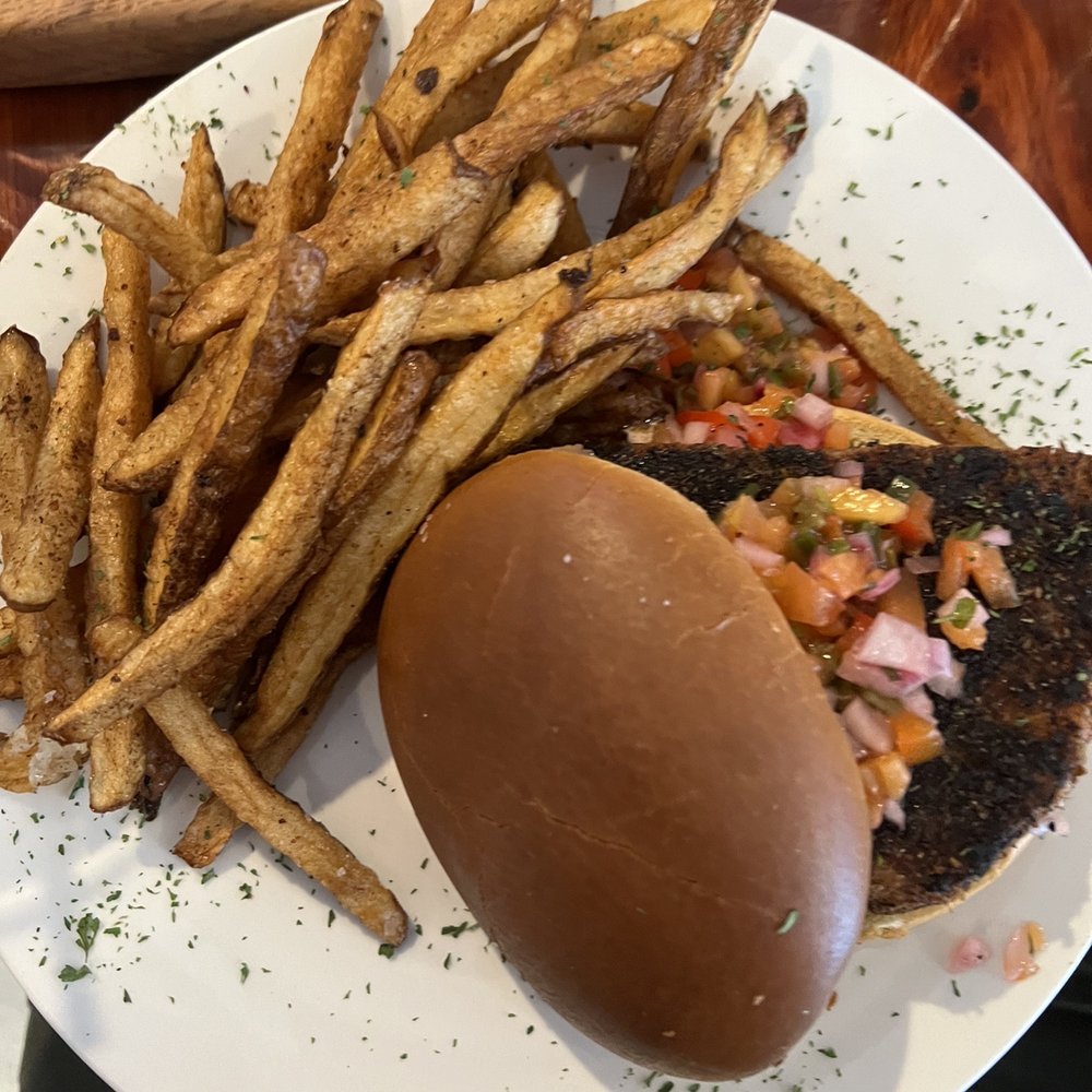 Shadowlawn Eats - Bronzed Tuna Steak sandwich with fries - New American Near Me - Virginia Beach, Virginia Shadowlawn Eats - Bronzed Tuna Steak sandwich with fries - New American Near Me - Virginia Beach, Virginia