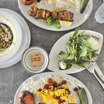 Yas Restaurant - Koobideh with albaloo polo; shish kabob; Ash Reshte - Persian/Iranian Near Me - San Jose, California Yas Restaurant - Koobideh with albaloo polo; shish kabob; Ash Reshte - Persian/Iranian Near Me - San Jose, California