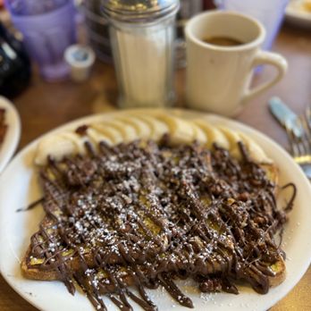 Westway Diner - Chocolate nut blast French toast with bananas, walnuts, and Nutella! - Diners Near Me - New York, New York Westway Diner - Chocolate nut blast French toast with bananas, walnuts, and Nutella! - Diners Near Me - New York, New York