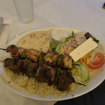 Olympic Cafe - Chicken and Beef Kabob Plate - Mediterranean Near Me - San Diego, California