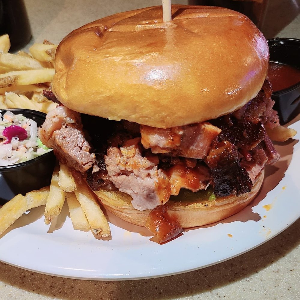 Garage Grill - Brisket Sandwich was terrible.  Really greasy and fatty and no smoke flavor at all! - New American Near Me - Draper, Utah