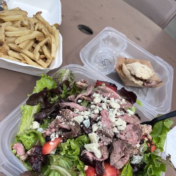 Old Slo BBQ - Yummy strawberry fields and French fries and triptii sliders - Barbeque Near Me - San Luis Obispo, California