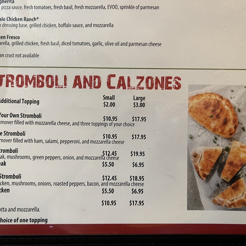 Pizzantica - a menu for a restaurant - Italian Near Me - Albemarle, North Carolina