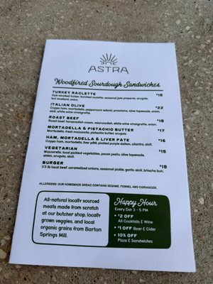 Menu photo 1 Astra Buda, TX