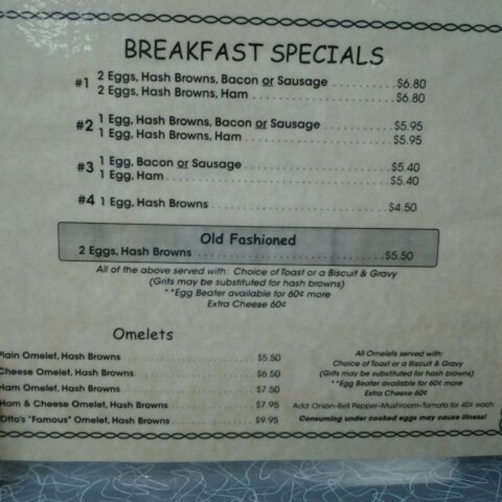 Otto's Cafe - Breakfast menu - Breakfast & Brunch Near Me - Pittsburg, Kansas Otto's Cafe - Breakfast menu - Breakfast & Brunch Near Me - Pittsburg, Kansas