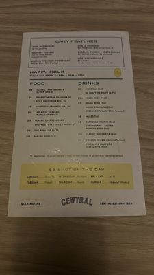 Menu photo 2 Central Restaurants - Vancouver Bentall Vancouver, BC