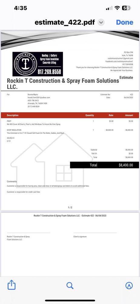 Slide of Rockin T Construction & Roofing