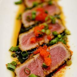 Tokyo Japanese Steakhouse Seafood & Sushi Bar - Seared peppered tuna in Ponzu topped with scallion & masago.