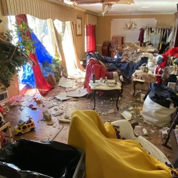 First Floors Carpet One Floor & Home - The day after the tornado. You can see the hole in the ceiling where the rain caved it in. No glass in the windows. - Carpeting Near Me - Dallas, Texas First Floors Carpet One Floor & Home - The day after the tornado. You can see the hole in the ceiling where the rain caved it in. No glass in the windows. - Carpeting Near Me - Dallas, Texas