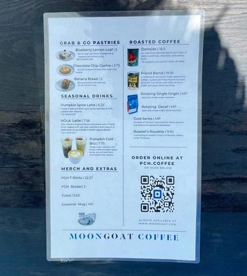 Menu photo 8 MoonGoat Coffee Roasters Laguna Beach, CA